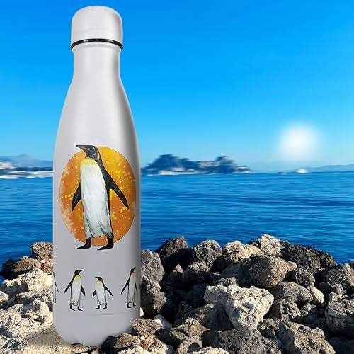  ديلوكس بايز NatureVac Penguin - زجاجة مياه معزولة حرارياً من الفولاذ المقاوم للصدأ سعة 17 أونصة - يبقى المشروب ساخنًا لمدة 12 ساعة وباردًا لمدة 24 ساعة زجاجة مياه مانعة للتسرب لصالة الألعاب الرياضية والسفر والمدرسة الرياضية - Image 4